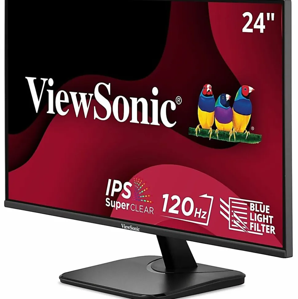 ViewSonic VA2456A-MHD 24 Inch IPS 1080p Monitor with 120Hz, Eye Care, HDMI, DisplayPort, and VGA Inputs - VA2456AMHD