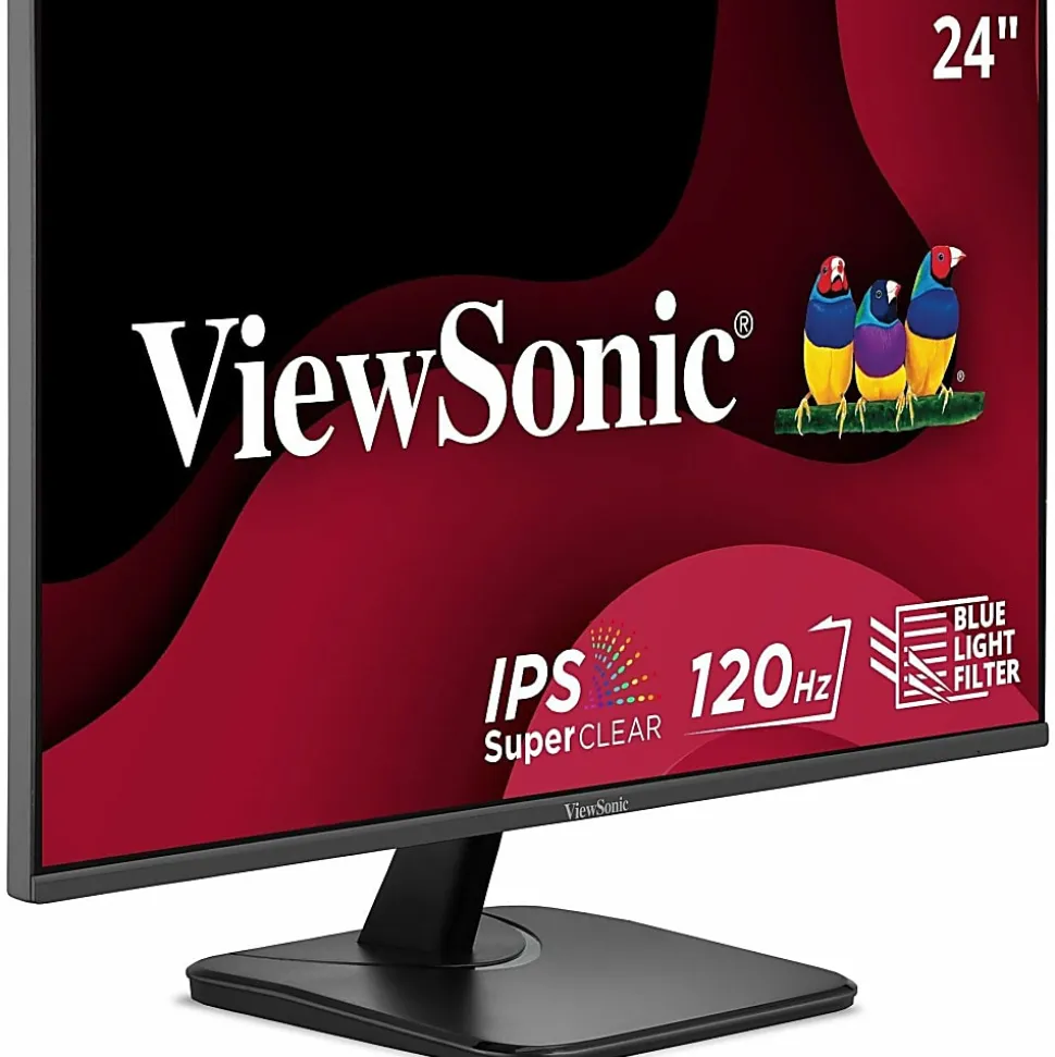 ViewSonic VA2456A-MHD 24 Inch IPS 1080p Monitor with 120Hz, Eye Care, HDMI, DisplayPort, and VGA Inputs - VA2456AMHD