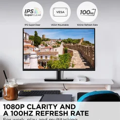 ViewSonic VA2709M 27 Inch IPS Full HD 1080p Monitor with 100Hz, Thin Bezels, Eye Care, HDMI, VGA Inputs  - VA2709M
