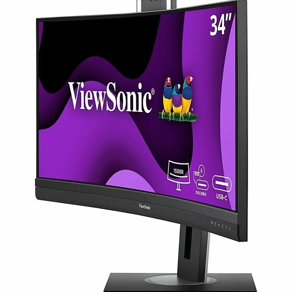 ViewSonic VG3457CV 34" Class Webcam UW-QHD Curved Screen LED Monitor - 21:9 - Black - 34" Viewable - Vertical Alignment (VA) - VG3457CV