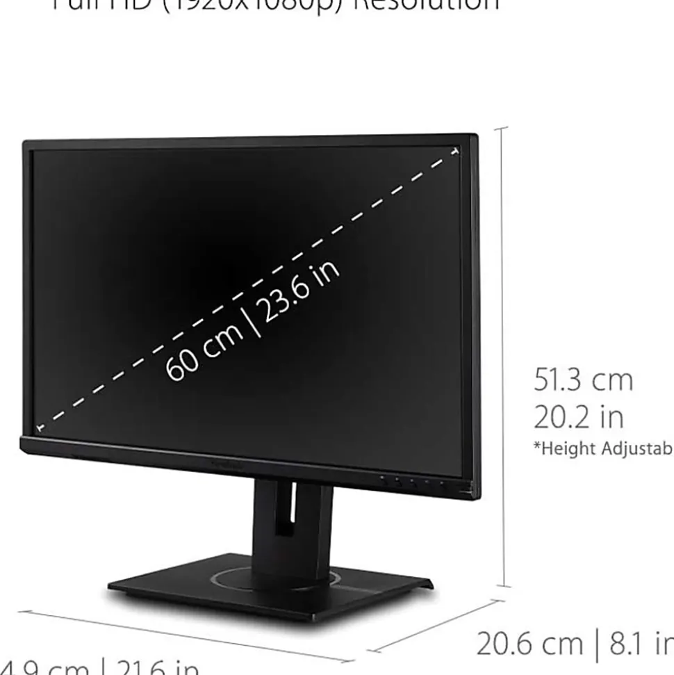 ViewSonic® VG2440 24" IPS 1080p LED Ergonomic Monitor
