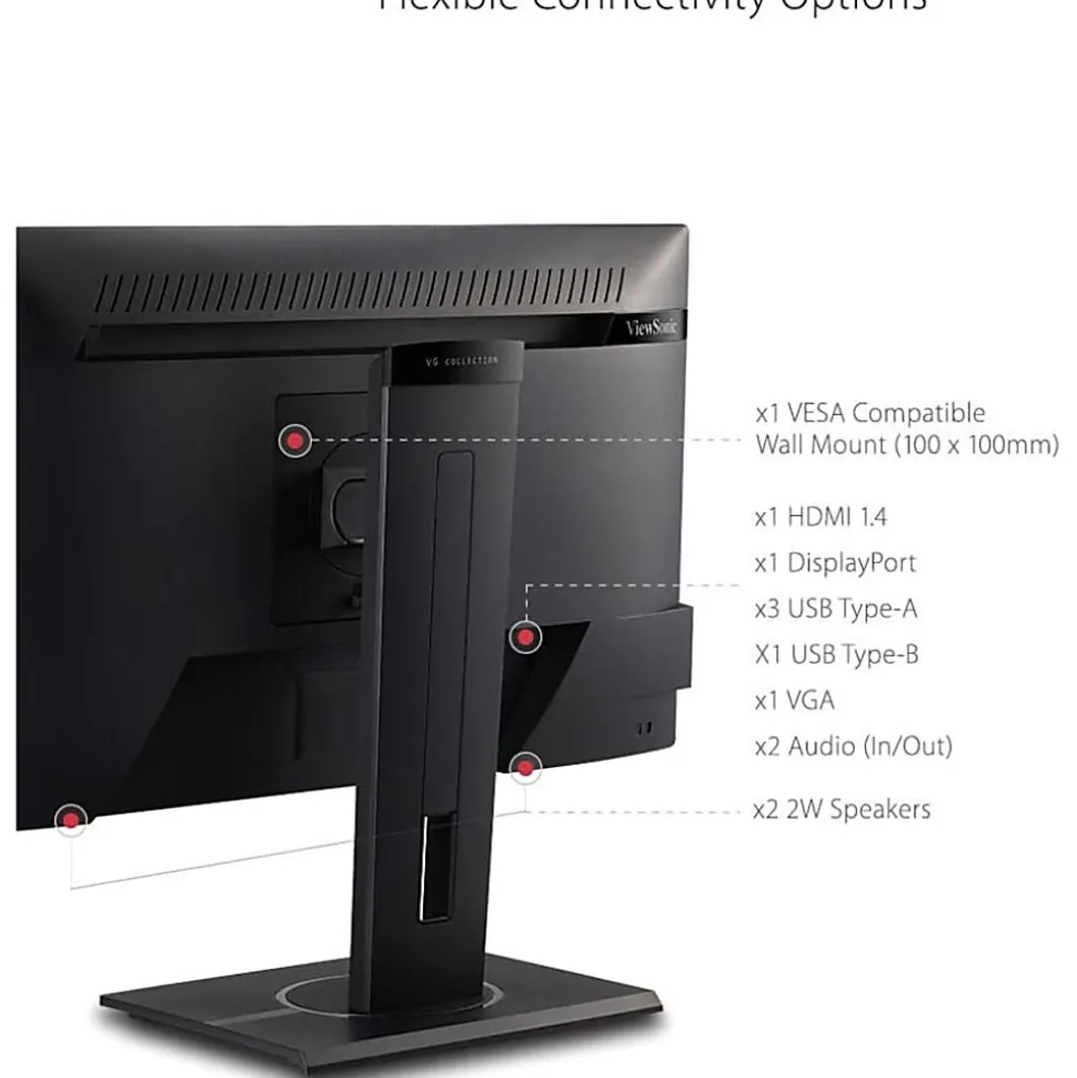 ViewSonic® VG2440 24" IPS 1080p LED Ergonomic Monitor