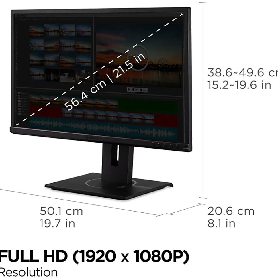 ViewSonic® VG2240 22" 1080p Ergonomic Monitor