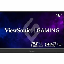 ViewSonic VX1654 16 Inch 1080p Portable IPS Gaming Monitor with 144Hz, AMD FreeSync, 2 Way Powered 60W USB C, Mini HDMI, and Buil - VX1654