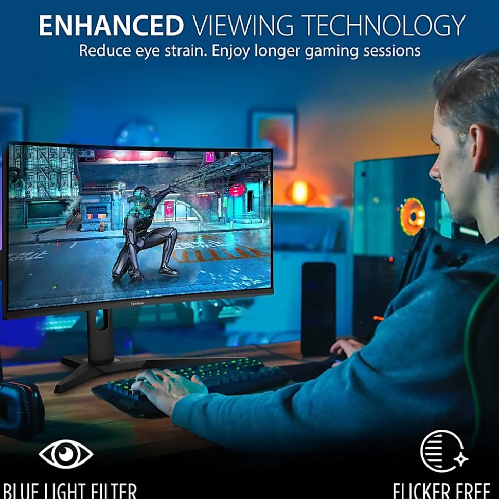 ViewSonic® VX3418-2KPC 34” WQHD LED 1ms 180Hz Gaming Monitor, FreeSync Premium
