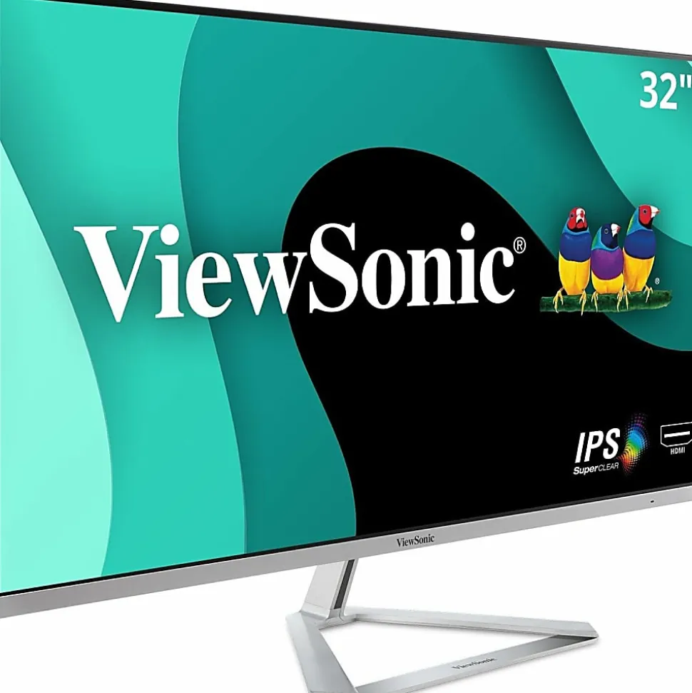 ViewSonic VX3276-MHD 32" 1080p Widescreen IPS Monitor With Ultra-Thin Bezels, Full HD 1920 x 1080px Resolution, 75Hz Refresh Rate