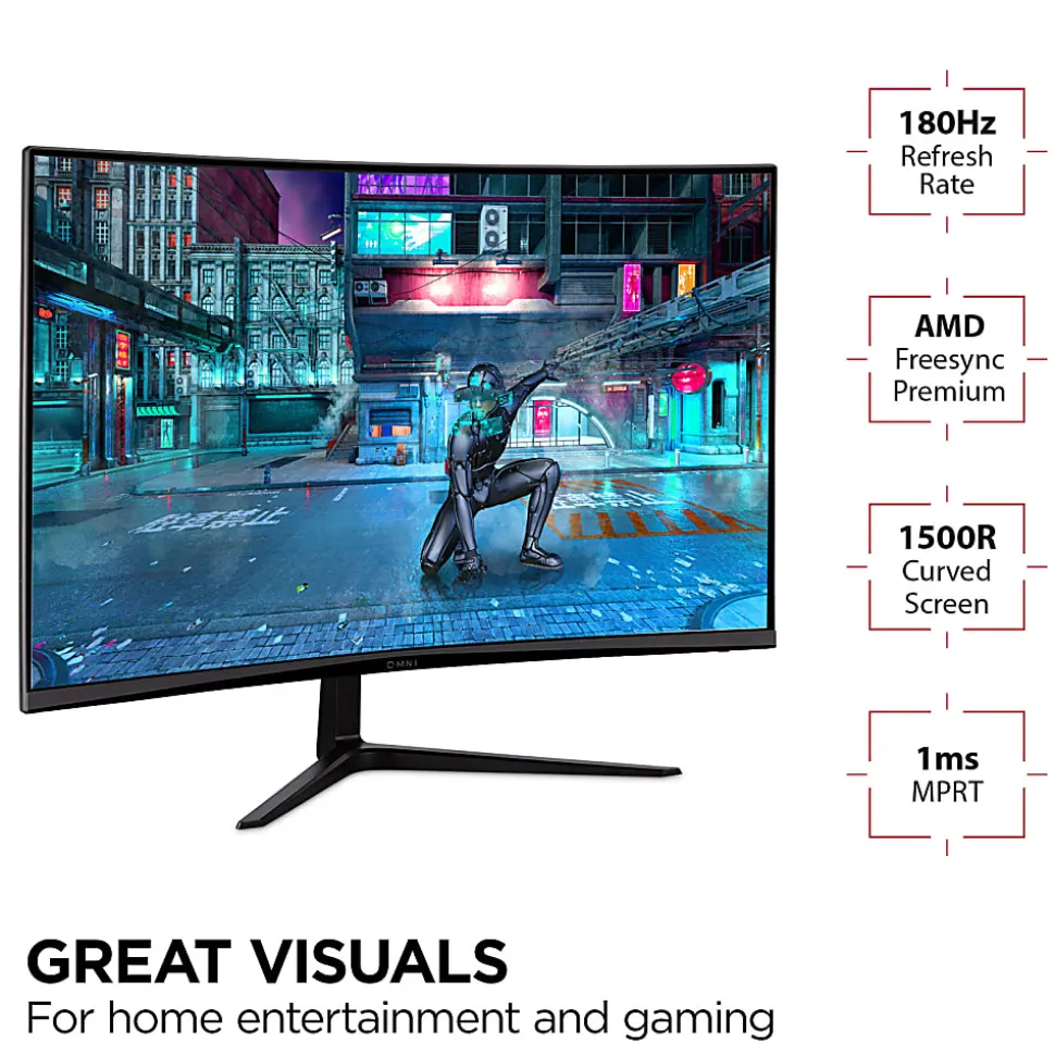 ViewSonic® VX3218-PC-MHD 32" Curved HD 1ms 180Hz Gaming Monitor, FreeSync Premium