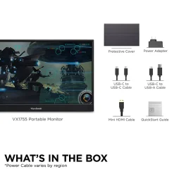ViewSonic® VX1755 17.2" Portable 1080p 144Hz IPS Gaming Monitor, FreeSync Premium