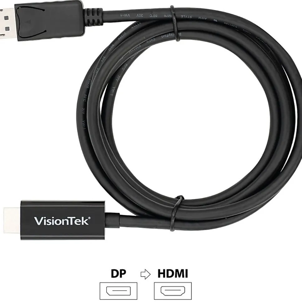 VisionTek DisplayPort to HDMI 2M Active Cable (M/M) - DisplayPort to HDMI Active Cable - 901214