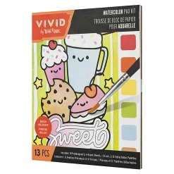 Vivid by Brea Reese® Kawaii Food Watercolor Painting Pad Kit, Kit Of 13 Pieces