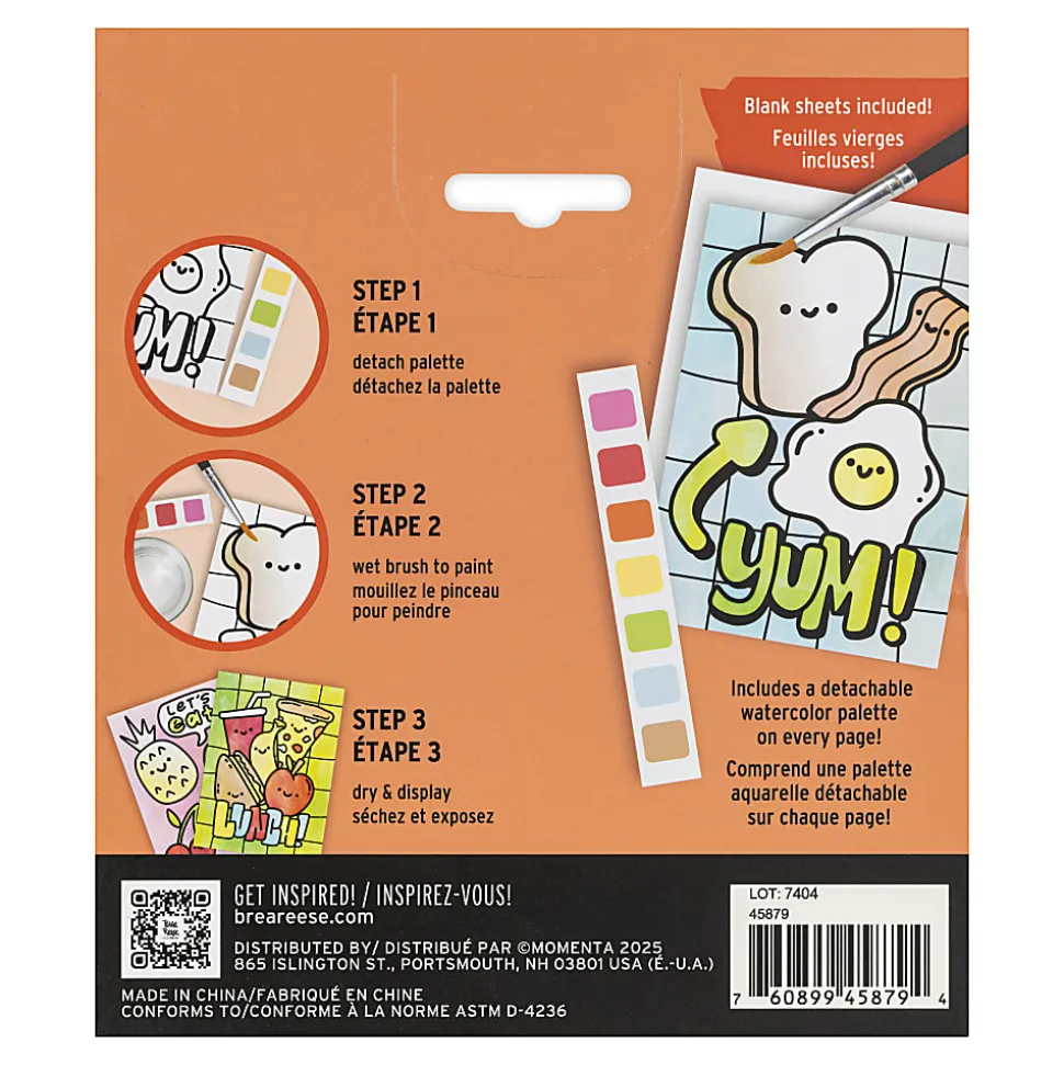 Vivid by Brea Reese® Kawaii Food Watercolor Painting Pad Kit, Kit Of 13 Pieces