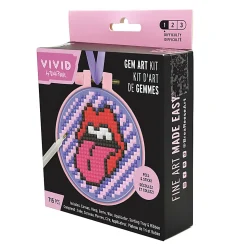 Vivid by Brea ReeseĀ® Mini Hoop Gem Art Kit, Rock ānā Roll Lips, 3-1/2"