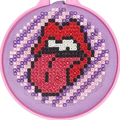 Vivid by Brea Reese® Mini Hoop Gem Art Kit, Rock ‘n’ Roll Lips, 3-1/2