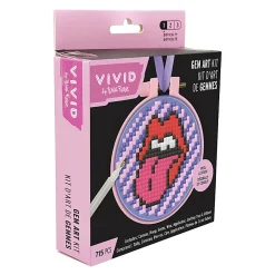 Vivid by Brea Reese® Mini Hoop Gem Art Kit, Rock ‘n’ Roll Lips, 3-1/2