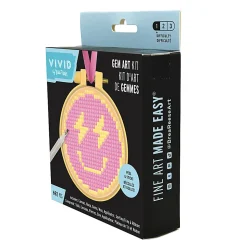 Vivid by Brea ReeseĀ® Mini Hoop Gem Art Kit, Smiley Face, 3-1/2"