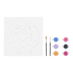 Vivid by Brea Reese® Mini Paint-by-Number Acrylic Kit, Kawaii Cat Donut