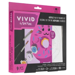 Vivid by Brea Reese® Mini Paint-by-Number Acrylic Kit, Kawaii Cat Donut