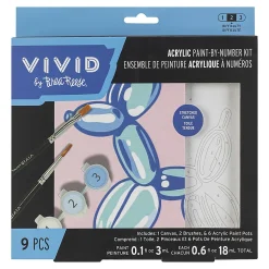 Vivid by Brea ReeseĀ® Mini Paint-by-Number Acrylic Kit, Balloon Dog