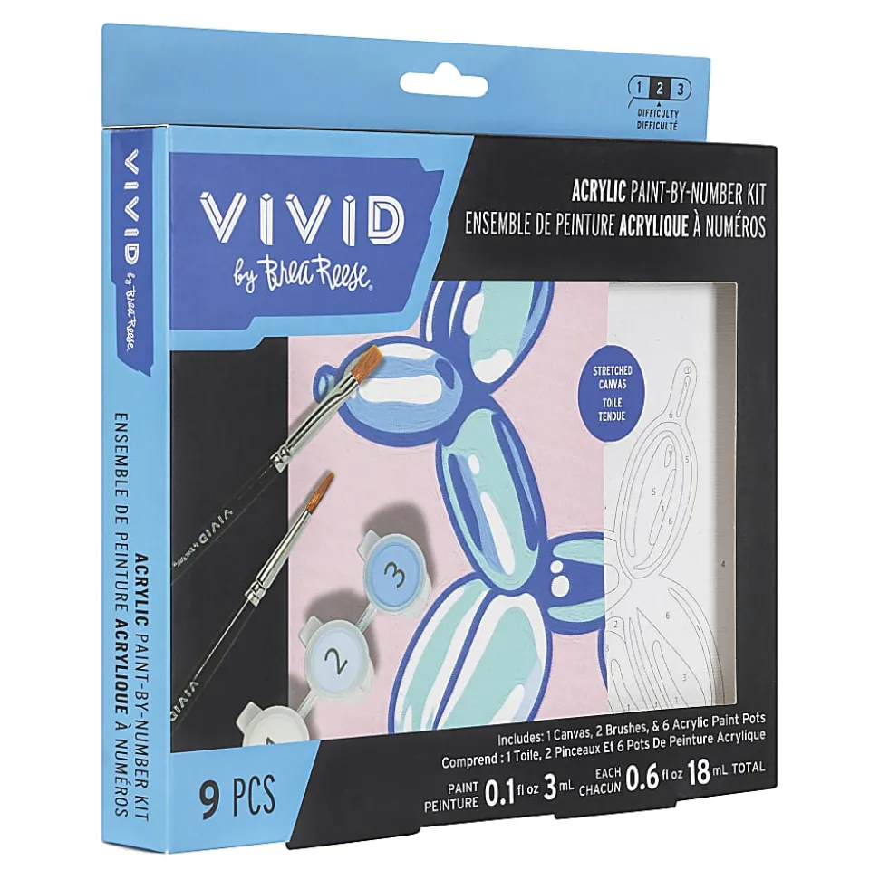 Vivid by Brea Reese® Mini Paint-by-Number Acrylic Kit, Balloon Dog