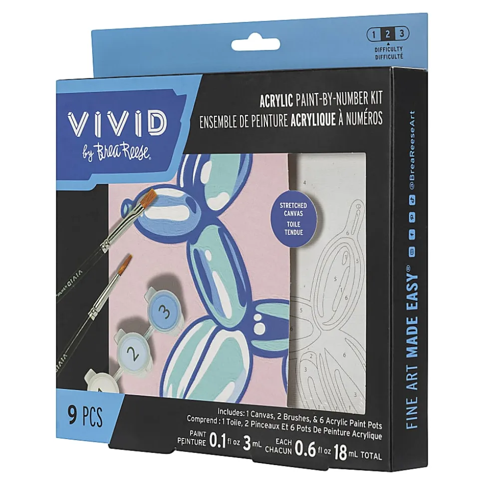 Vivid by Brea Reese® Mini Paint-by-Number Acrylic Kit, Balloon Dog