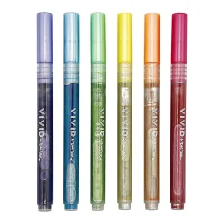 Vivid by Brea Reese® Outline Markers, Bullet Point, Assorted Colors, Pack Of 6 Markers