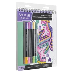 Vivid by Brea ReeseĀ® Queen of Hearts Color-by-Number Marker Notepad, Kit Of 17 Pieces