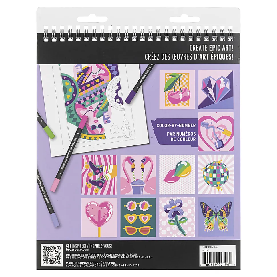 Vivid by Brea Reese® Queen of Hearts Color-by-Number Marker Notepad, Kit Of 17 Pieces