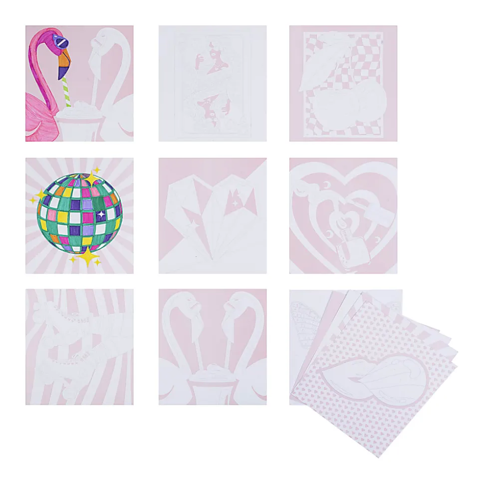 Vivid by Brea Reese® Queen of Hearts Color-by-Number Marker Notepad, Kit Of 17 Pieces