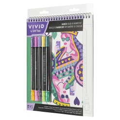 Vivid by Brea Reese® Queen of Hearts Color-by-Number Marker Notepad, Kit Of 17 Pieces