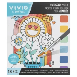 Vivid by Brea ReeseĀ® Rainbow Watercolor Painting Pad Kit, Kit Of 13 Pieces