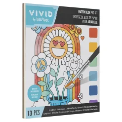 Vivid by Brea Reese® Rainbow Watercolor Painting Pad Kit, Kit Of 13 Pieces
