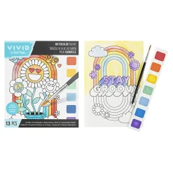 Vivid by Brea Reese® Rainbow Watercolor Painting Pad Kit, Kit Of 13 Pieces