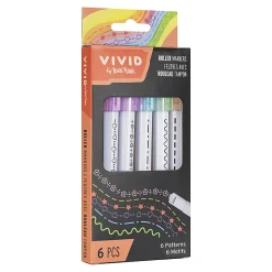 Vivid by Brea Reese® Roller Markers, Medium Point, Assorted Colors, Set Of 6 Markers