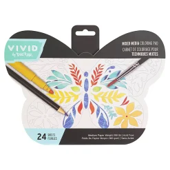 Vivid by Brea Reese® Shaped Mixed Media Paper Pad, 9-3/4" x 7-1/2", Butterfly, Pad Of 24 Sheets