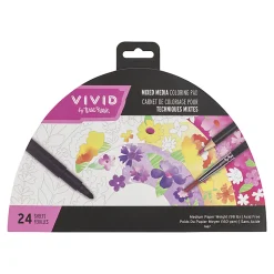 Vivid by Brea Reese® Shaped Mixed Media Paper Pad, 10-1/2" x 7-1/2", Rainbow, Pad Of 24 Sheets