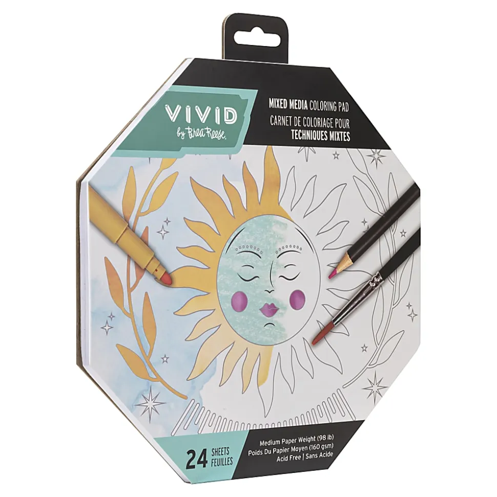 Vivid by Brea Reese® Shaped Mixed Media Paper Pad, 8-1/2" x 9-1/2", Octagon, Pad Of 24 Sheets
