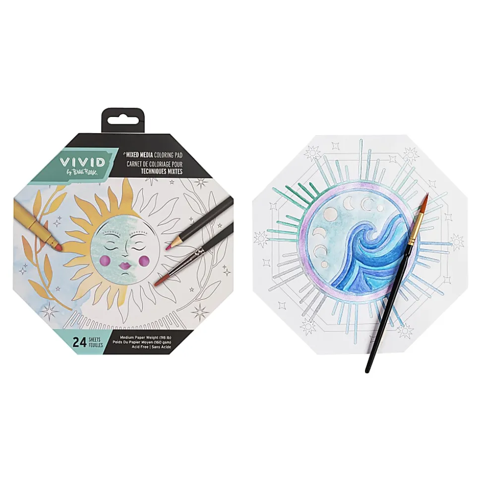 Vivid by Brea Reese® Shaped Mixed Media Paper Pad, 8-1/2" x 9-1/2", Octagon, Pad Of 24 Sheets