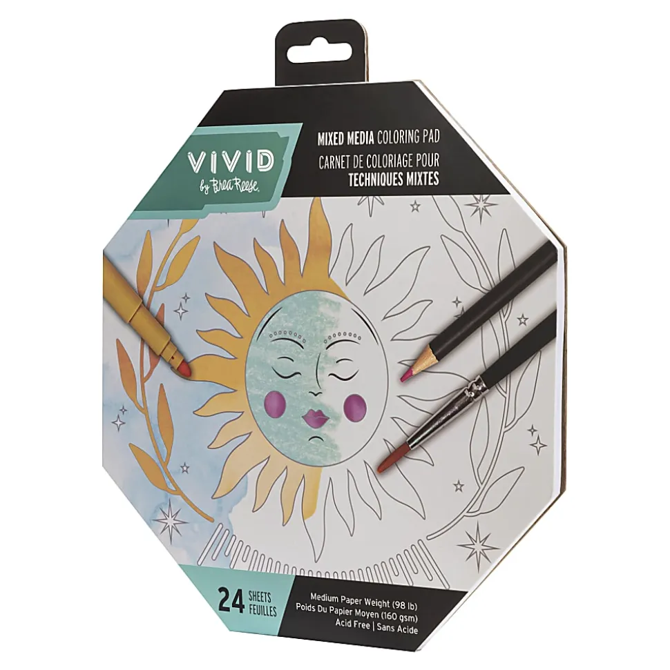 Vivid by Brea Reese® Shaped Mixed Media Paper Pad, 8-1/2" x 9-1/2", Octagon, Pad Of 24 Sheets