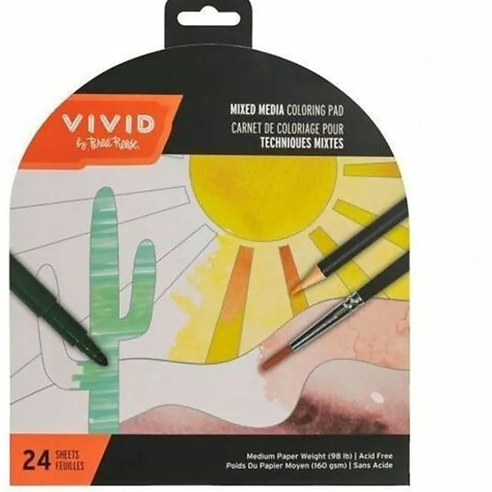 Vivid by Brea Reese® Shaped Mixed Media Paper Pad, 7-1/2" x 9-3/4", Boho, Pad Of 24 Sheets