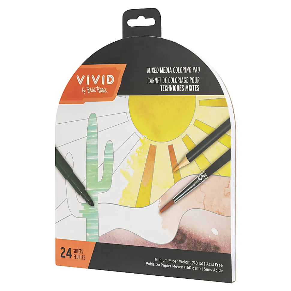 Vivid by Brea Reese® Shaped Mixed Media Paper Pad, 7-1/2" x 9-3/4", Boho, Pad Of 24 Sheets