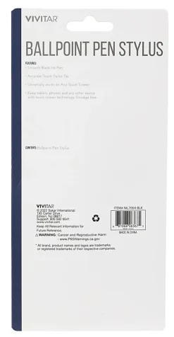 Vivitar Ballpoint Pen Stylus, Black, NIL7004-BLK-STK-24