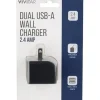 Vivitar Dual USB-A Wall Charger, Black, NIL6002-BLK-STK-24