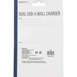 Vivitar Dual USB-A Wall Charger, White, NIL6002-WHT-STK-24