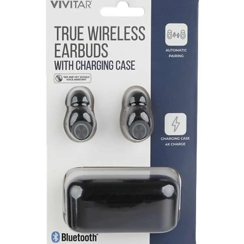 Vivitar True Wireless Bluetooth® Earbuds, Black