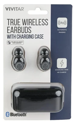 Vivitar True Wireless Bluetooth® Earbuds, Black