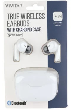 Vivitar True Wireless Earbuds, White, NIL8002-WHT-STK-24