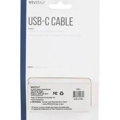 Vivitar USB-A To USB-C Cable, 6', White, NIL4006-WHT-STK-24