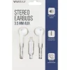 Vivitar Wired Stereo Earbuds, White, NIL8001
