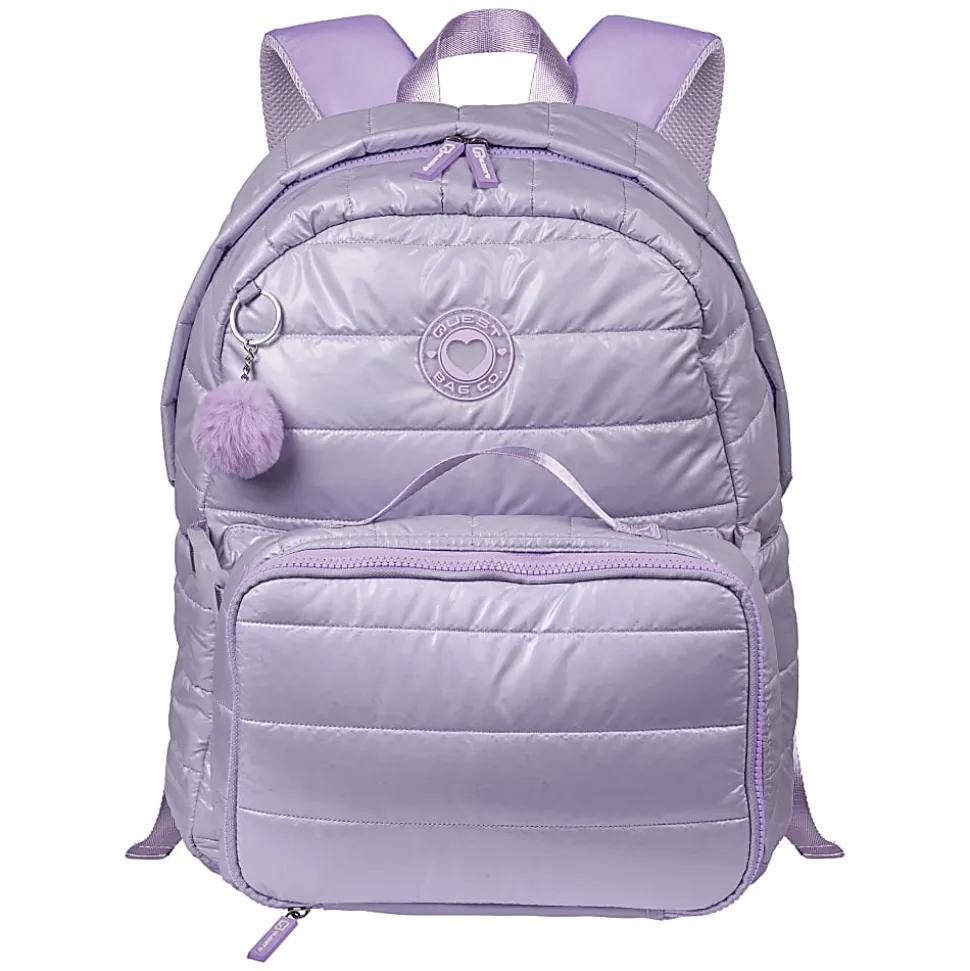 Volkano Quest Crinkle Puffer Backpack And Lunch Kit, Lilac/Glitter