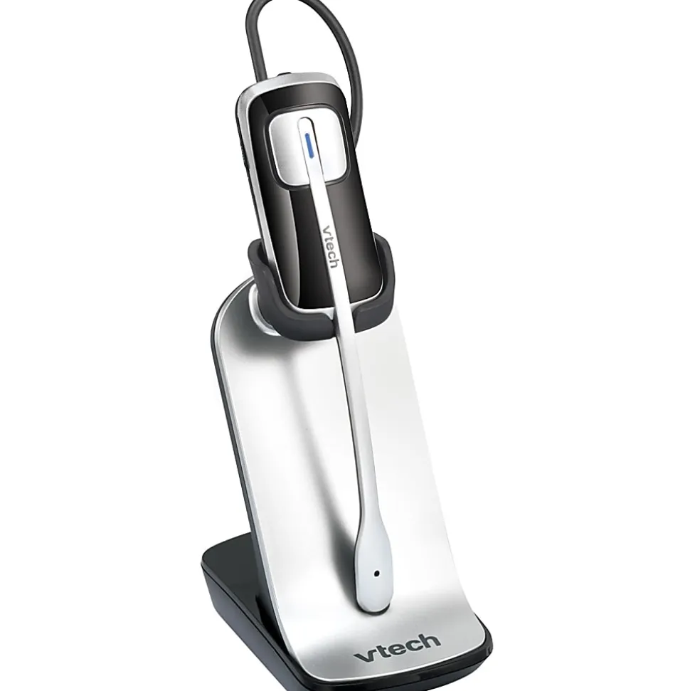 VTech Accesssory Cordless Headset - Mono - Wireless - DECT 6.0 - Earbud, Over-the-ear - Monaural - Outer-ear - Silver, Black